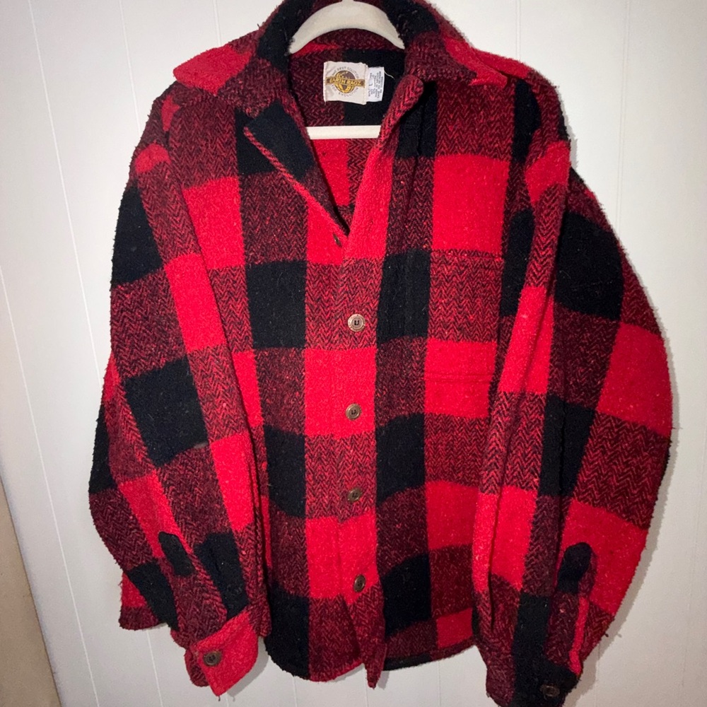 Vintage Earth Ragz Red and Black Plaid Wool Jacket